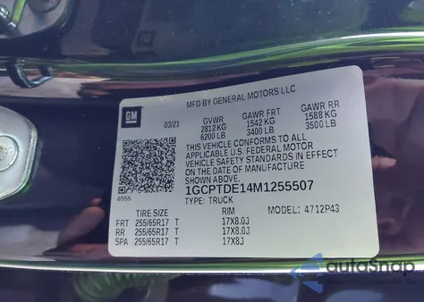 2021 Chevrolet Colorado 4Wd Short Box Z71 from USA, damaged, VIN 1GCPTDE14M1255507